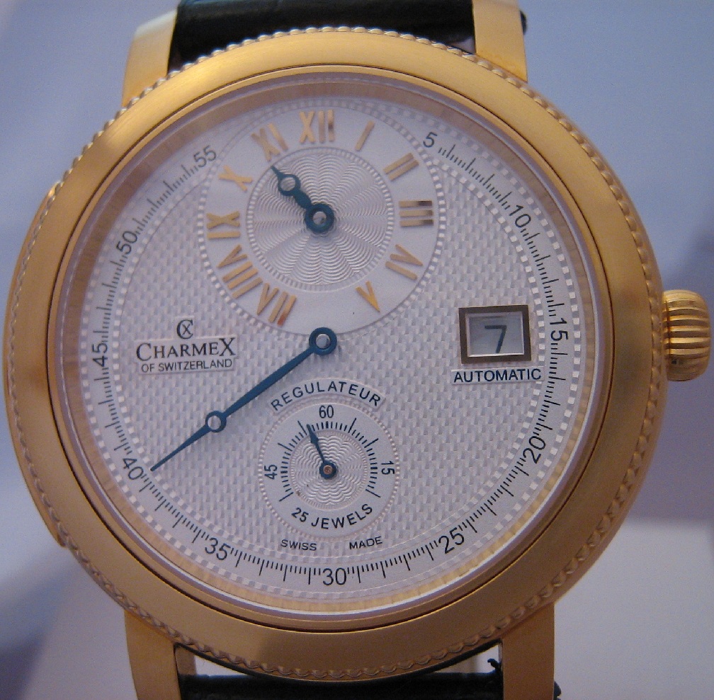 Charmex Jubile Regulateur, Silver Dial With Leather Strap