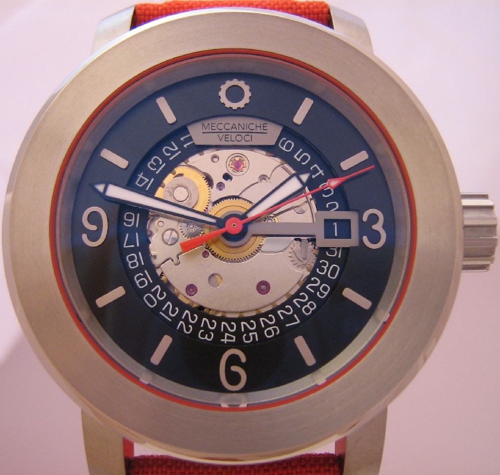 Meccaniche Veloci Ace Cafe, Black Dial With Red Cordura Strap