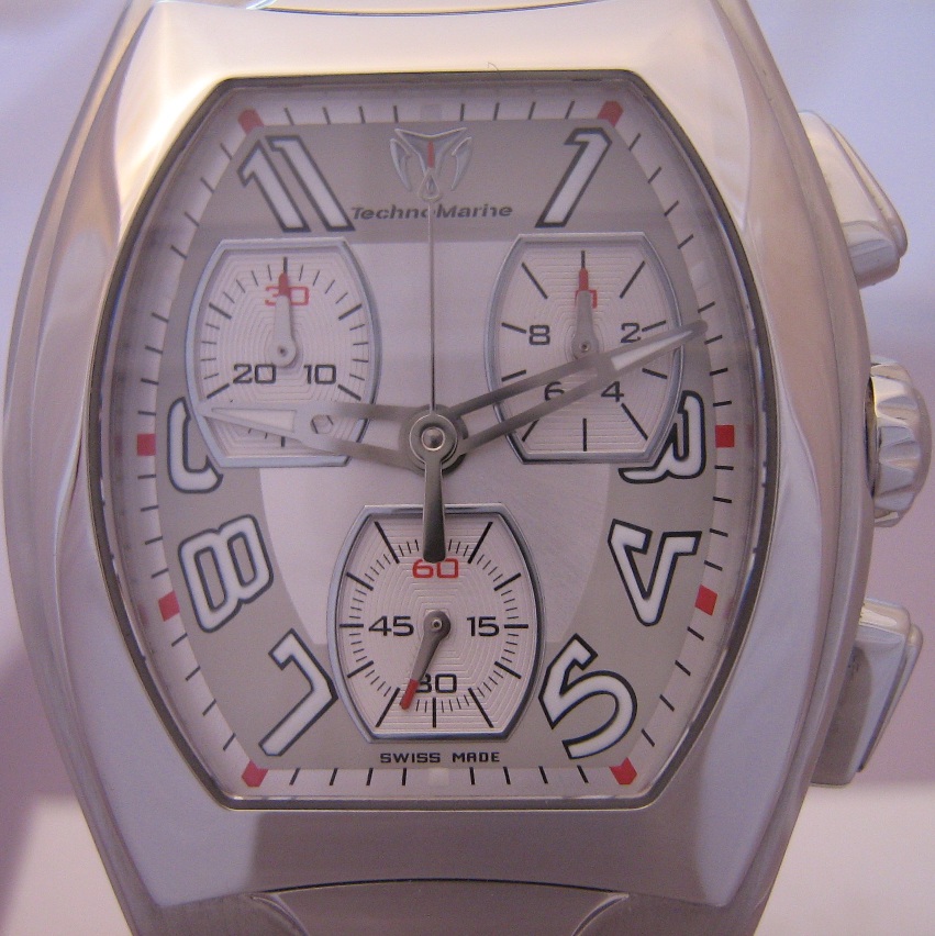 Technomarine Technosquare Magnum, Silver Dial With Leather Strap