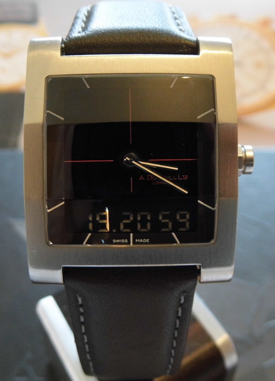 Dunhill DM7 Ana Digi, Black Dial, Leather Strap
