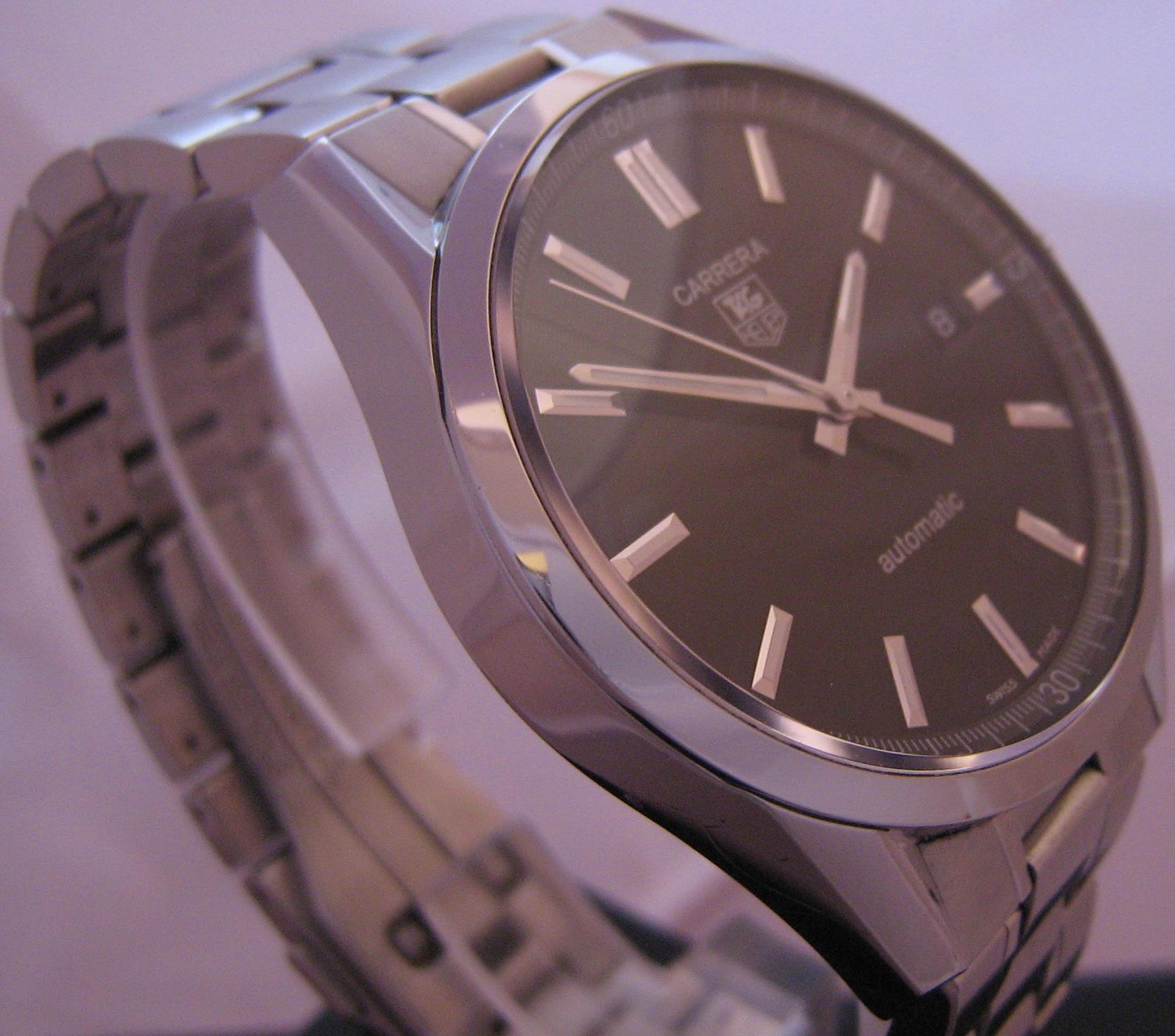 Tag Heuer Carrera Automatic Watch, Black Dial With Stainless Steel Bracelet