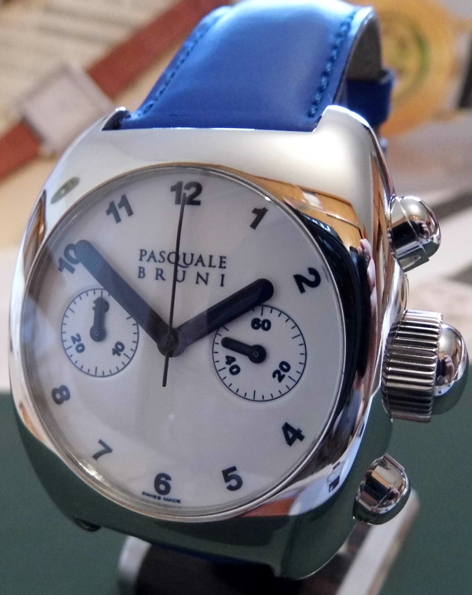 Pasquale Bruni Uomo Automatic Chronograph, White Dial, Leather Strap