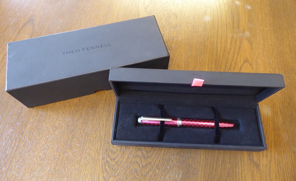 A Theo Fennell Pink Enamel & Silver Pen