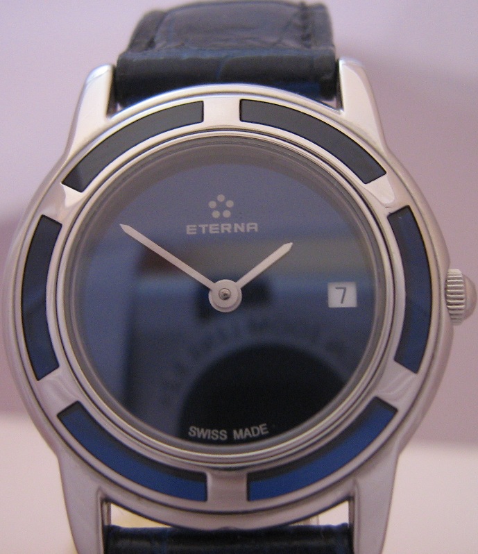 Eterna Galaxis Ladies, Blue Dial With Leather Strap