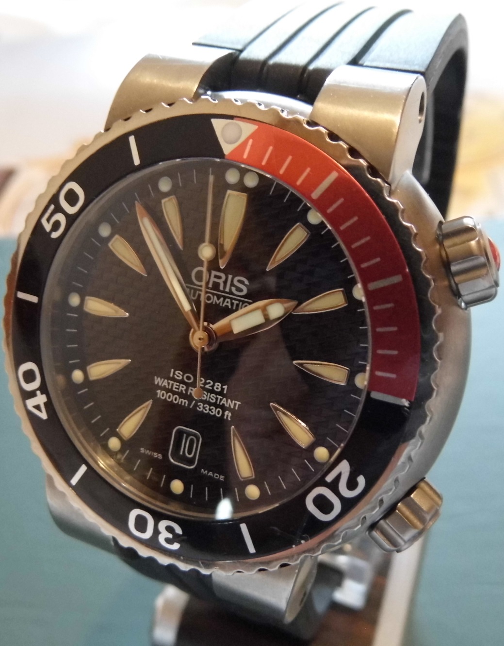 Oris TT1 Divers Titanium, Black Dial, Rubber Strap