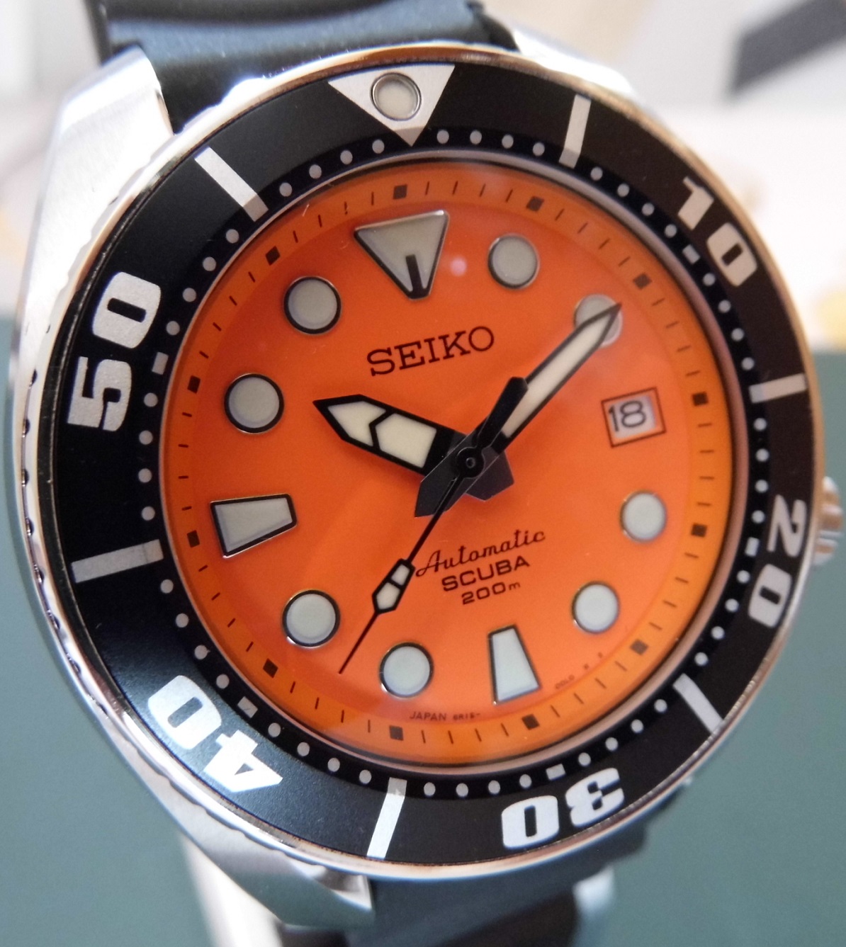 Seiko Scuba Prospex Sumo, Orange Dial, Rubber