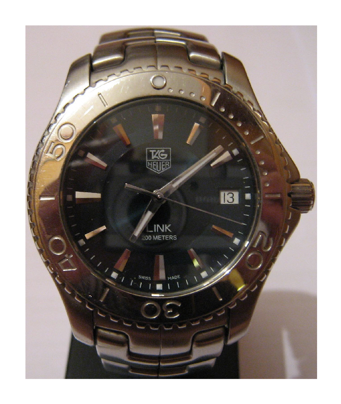 Used Tag Heuer Link Quartz Watch, Blue Dial With Steel Bracelet