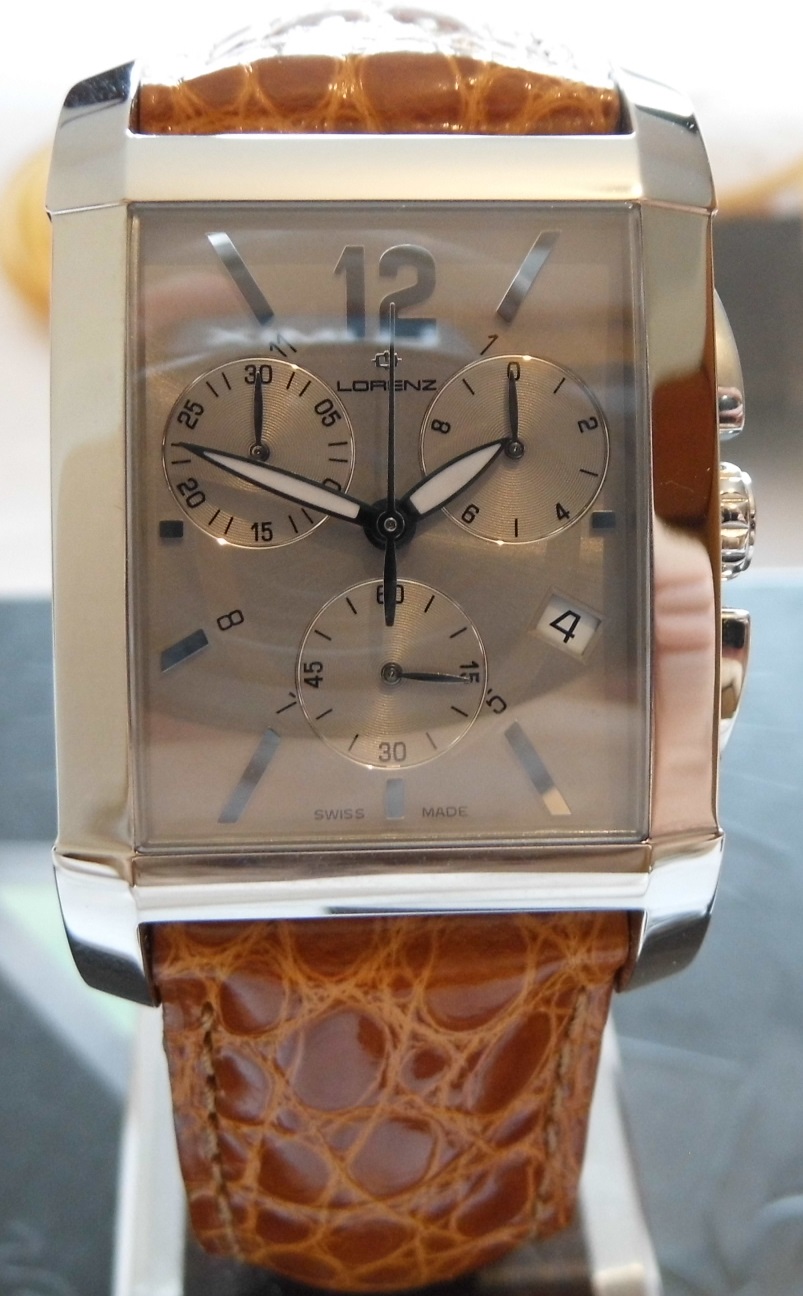 Lorenz Portoro Chronograph, Silver Dia, Leather Strap