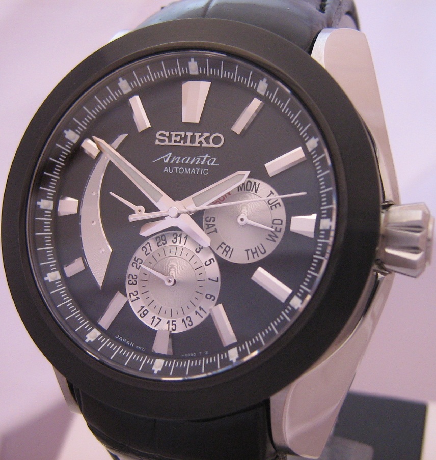 Seiko Ananta Multi Hand, Black Dial With Leather Strap