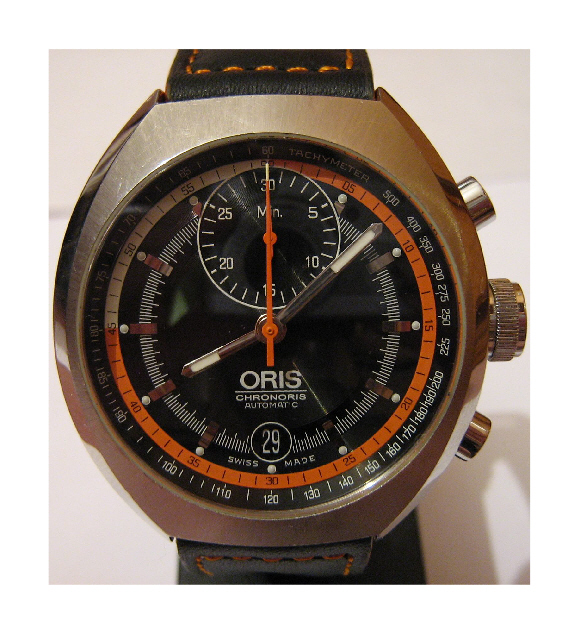 Used Oris Chronoris, Black Dial With Leather Strap & Steel Bracelet