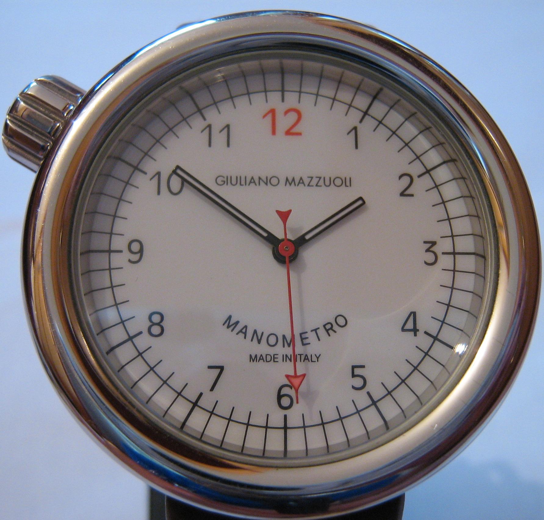 Giuliano Mazzuoli Manometro, White Dial, Rubber and Leather Straps