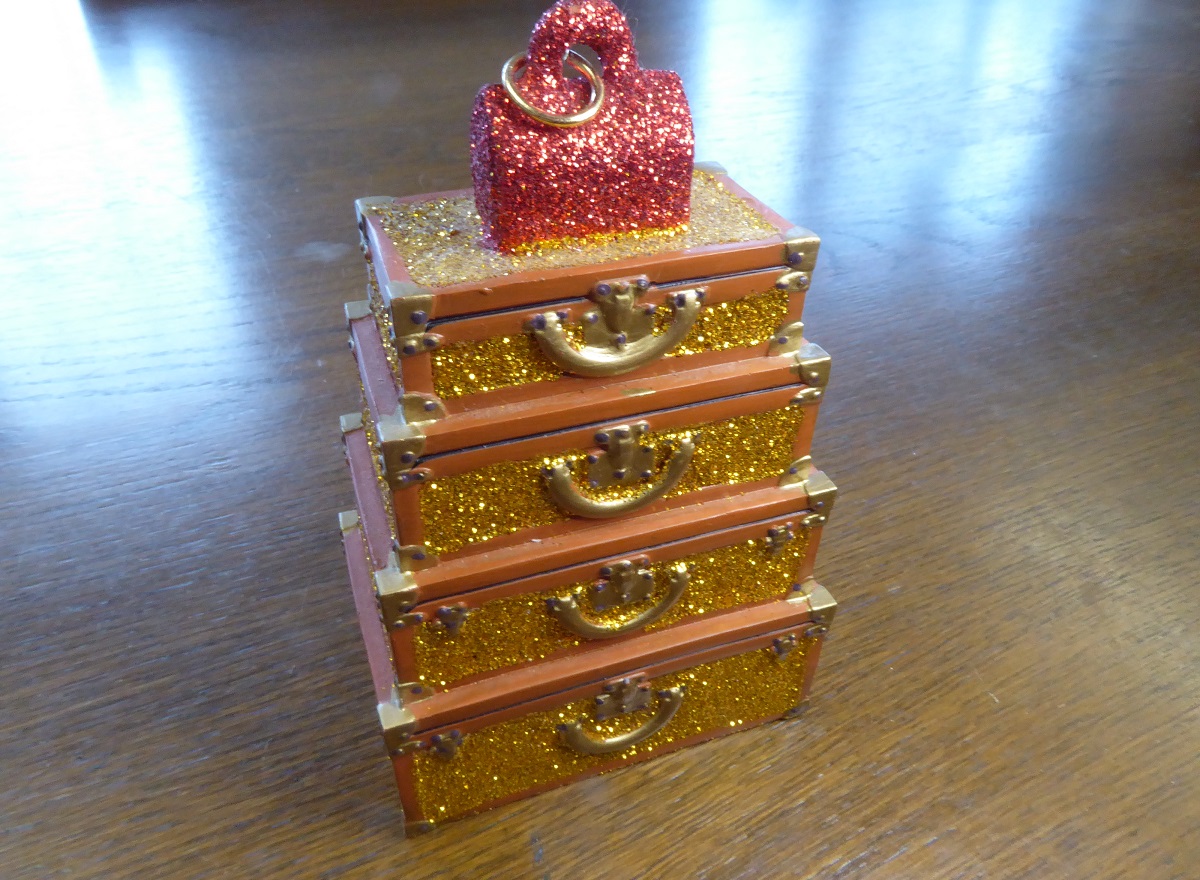 A Louis Vuitton Trunk Christmas Decoration