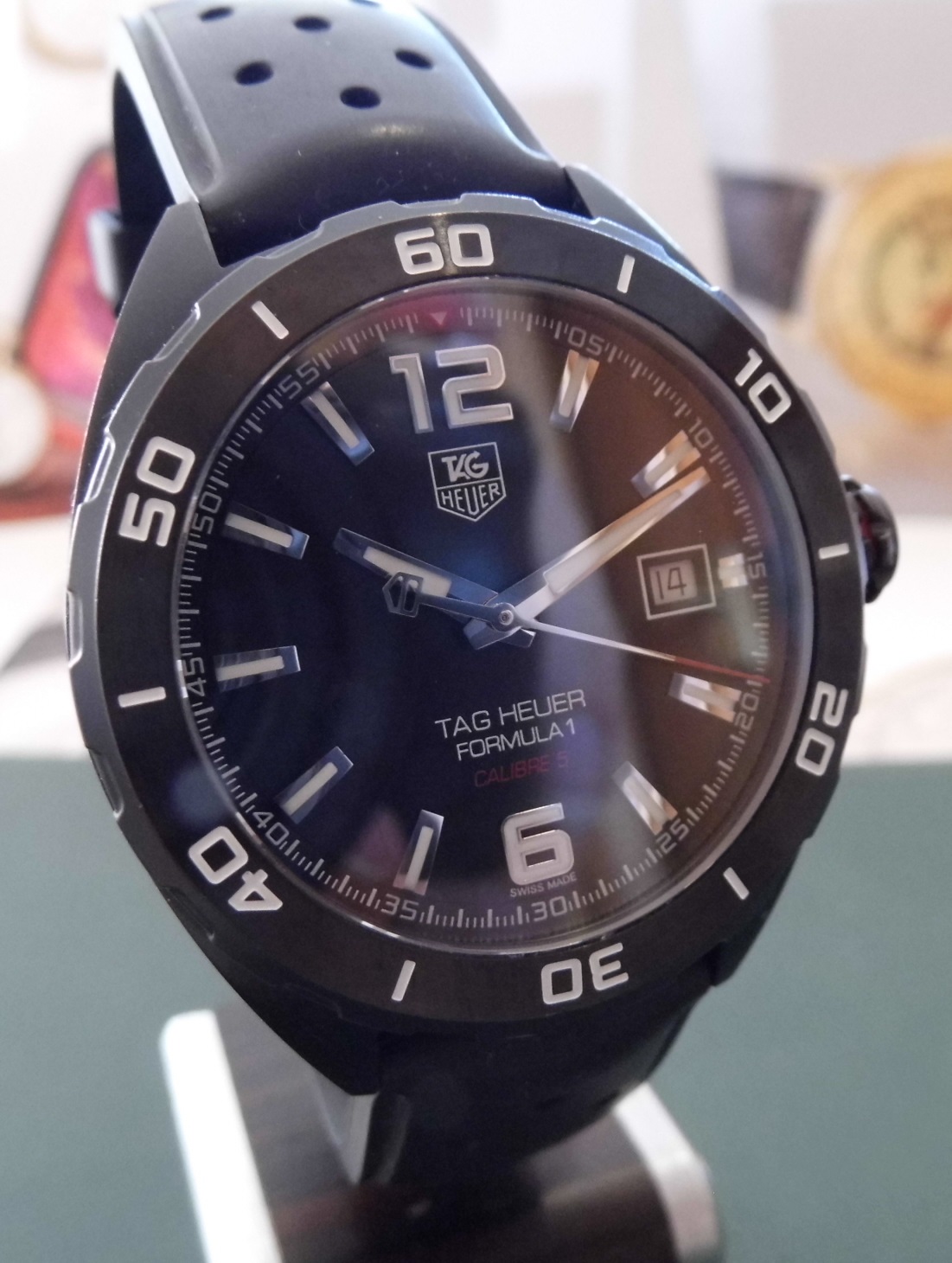 Tag Heuer Formula 1 Calibre 5 Automatic, Black Dial, Rubber Strap