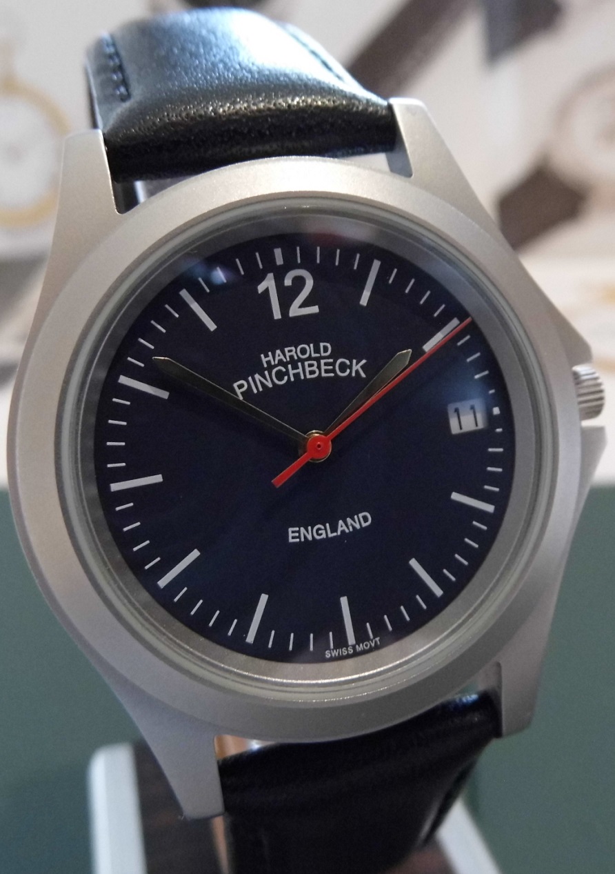 Harold Pinchbeck William Quartz, Blue Dial, Leather Strap