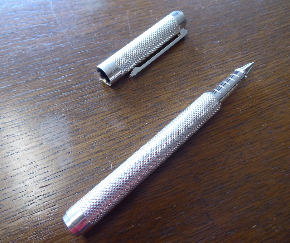 A Tiffany & Co Diamond Point Silver Rollerball Pen 