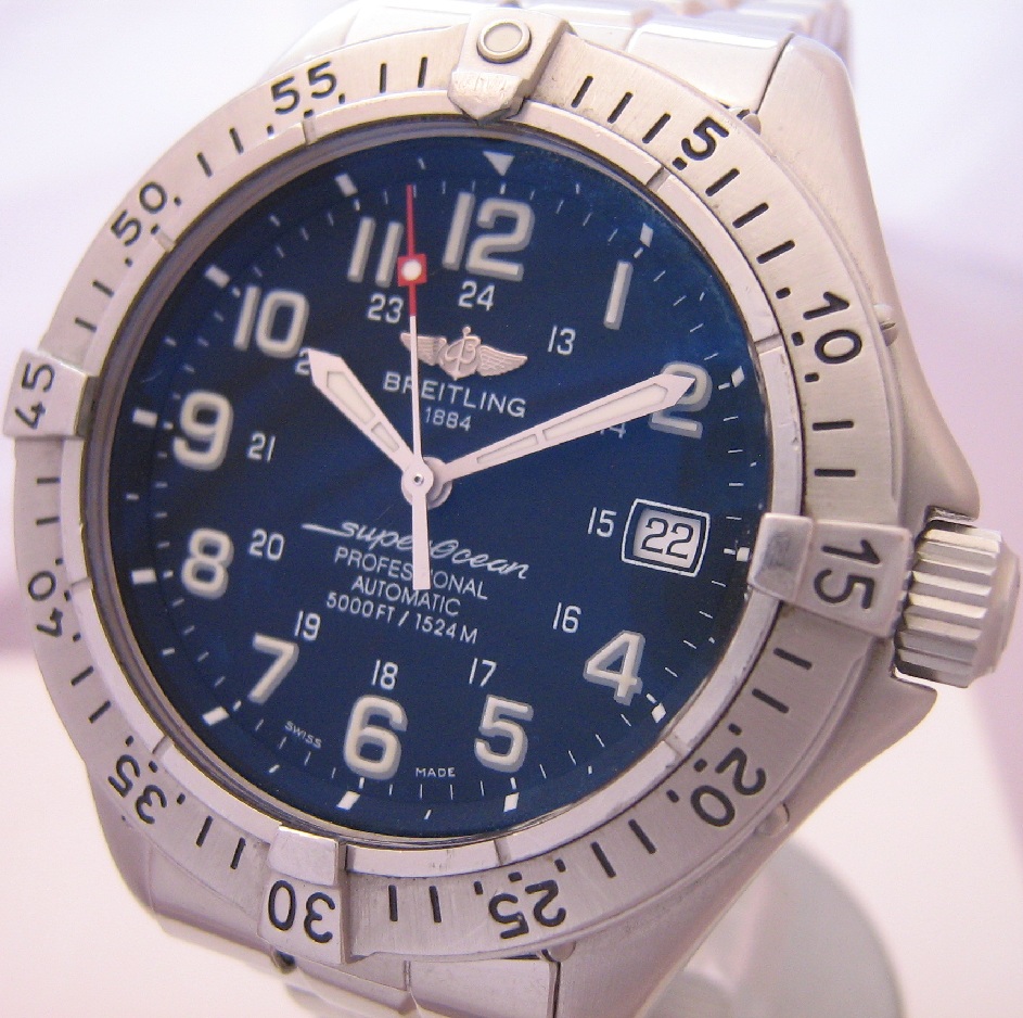 Breitling Superocean Professional, Black Dial With Bracelet, Rubber & Leather Straps