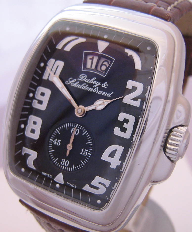 Dubey & Schaldenbrand Aquadyn, Black Dial With Leather Strap