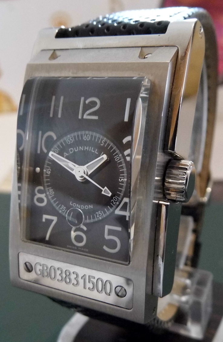 Dunhill Carwatch, Black Dial, Strap & Steel Bracelet 