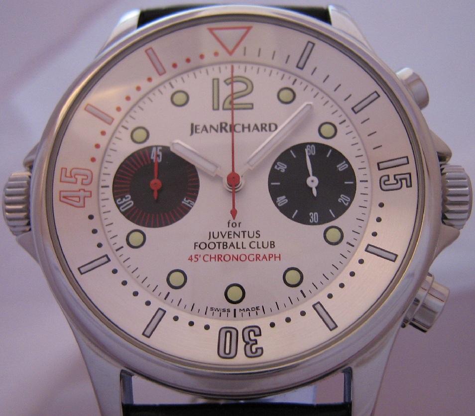 Daniel JeanRichard Juventus Chronoscope, White Dial With Black Leather Strap