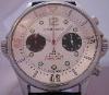 Daniel JeanRichard Juventus Chronoscope, White Dial With Black Leather Strap