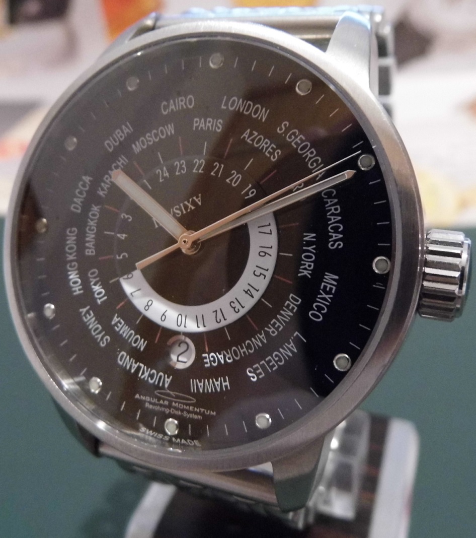 Angular Momentum Axis VII Globe, Black Dial, Bracelet