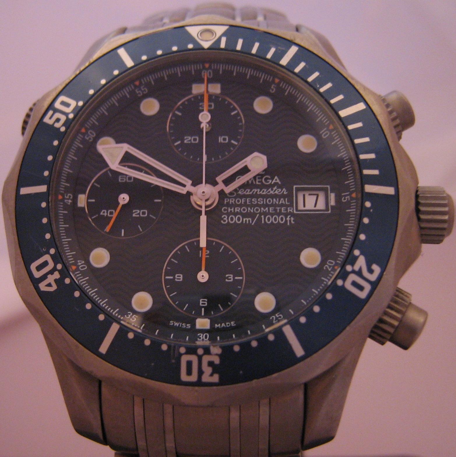 Omega Seamaster Titanium Chronograph, Blue Dial, Titanium Bracelet