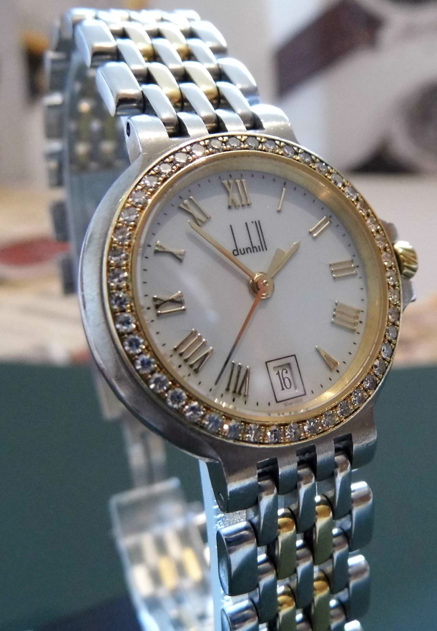 Alfred Dunhill Ladies Diamond, White Dial, Bracelet