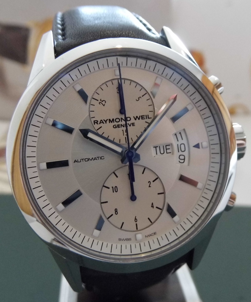 Raymond Weil Freelancer Chronograph, White Dial, Leather Strap