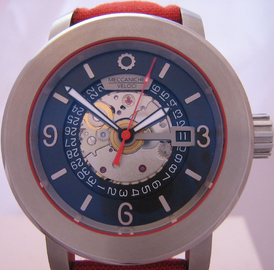 Meccaniche Veloci Ace Cafe, Black Dial With Red Cordura Strap