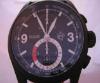 Glycine Black Jack Chronograph, Black Dial With Leather Strap