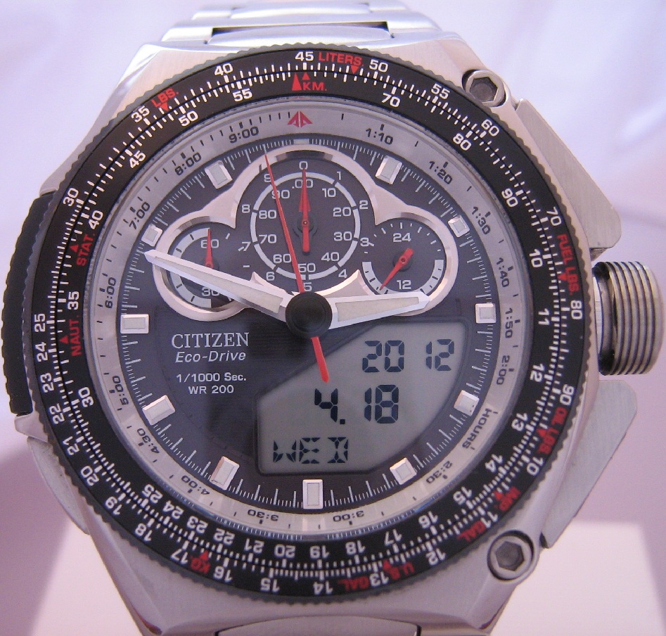 Citizen Eco Drive Promaster SST, Black Dial, Steel Bracelet