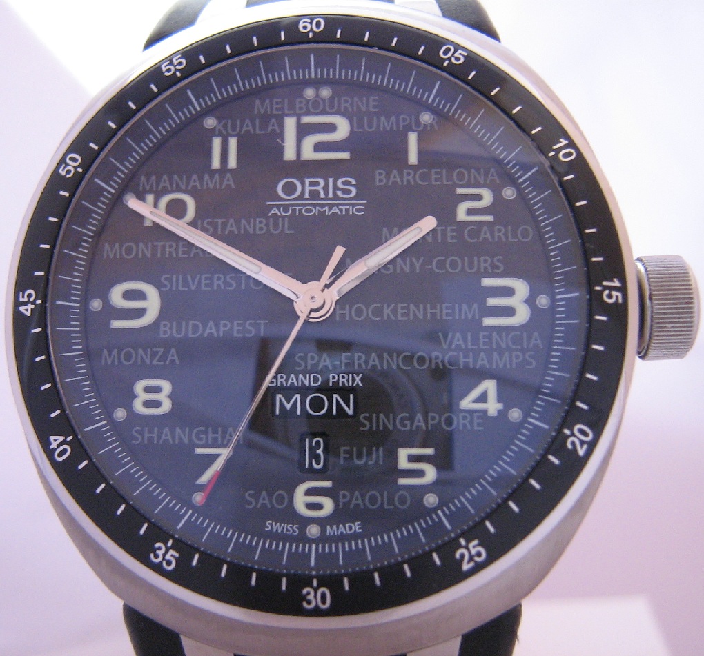 Oris TT3 Grand Prix Ltd Edition, Black Carbon Dial, Rubber Strap