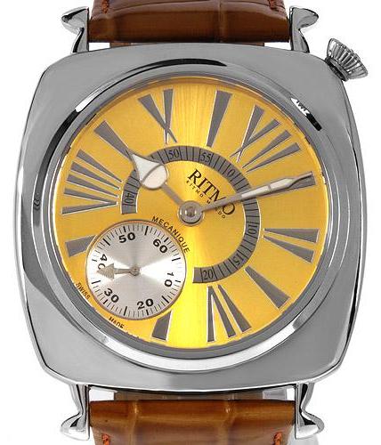 Ritmo Mvndo Centurion Watch, Gold Dial With Leather Strap