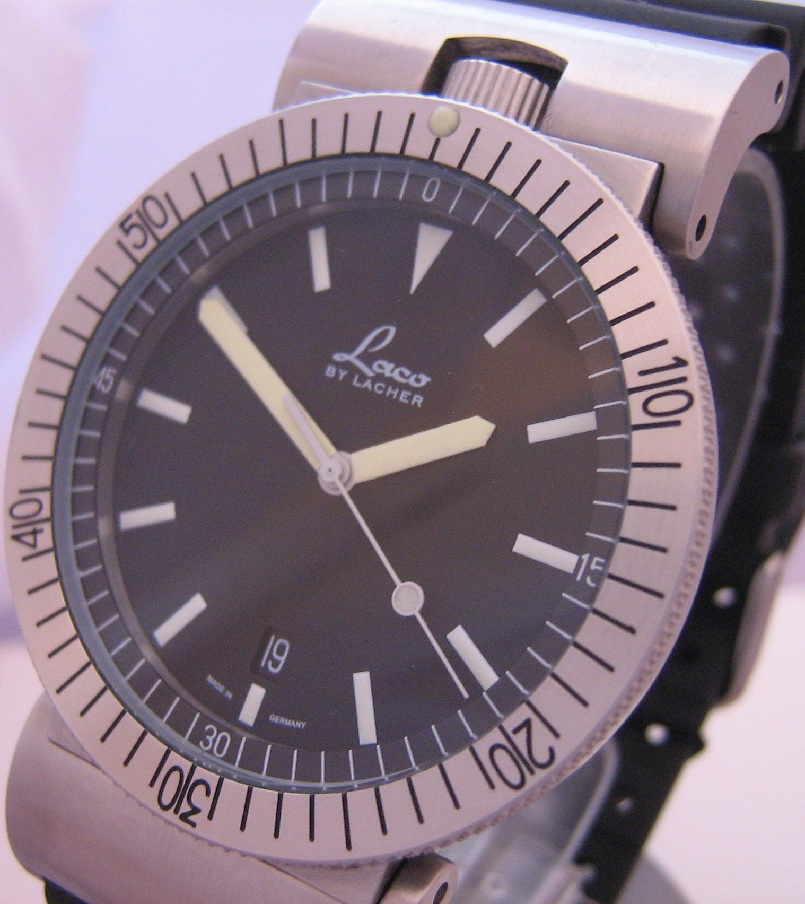 Laco Squad Watch, Black Dial With Rubber Straps