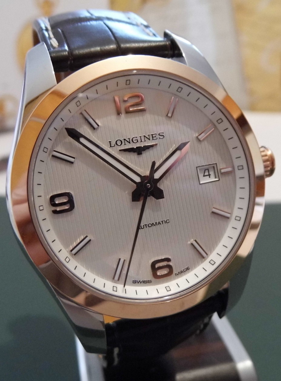 Longines Conquest Classic Automatic, White Dial, Leather Strap