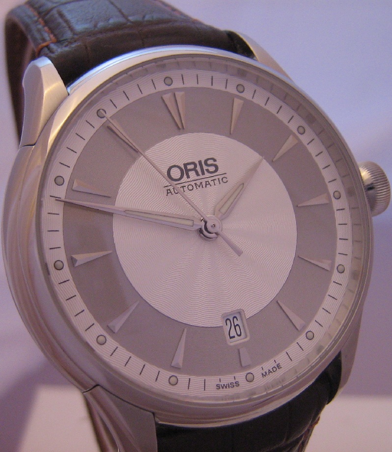 Oris Artelier Automatic Watch, Silver Dial With Leather Strap