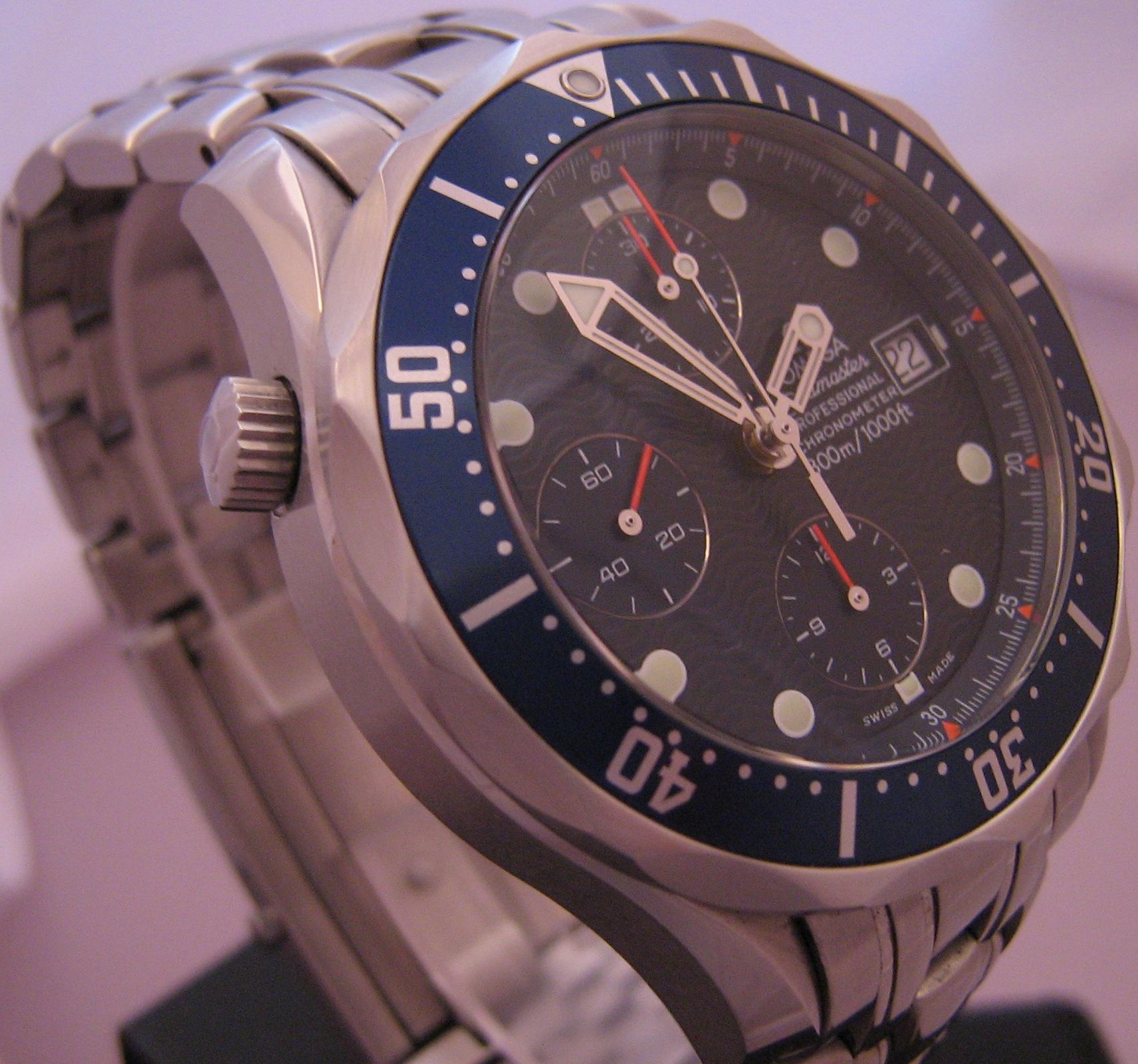 Omega Seamaster Chronograph, Blue Dial, Stainless Steel Bracelet
