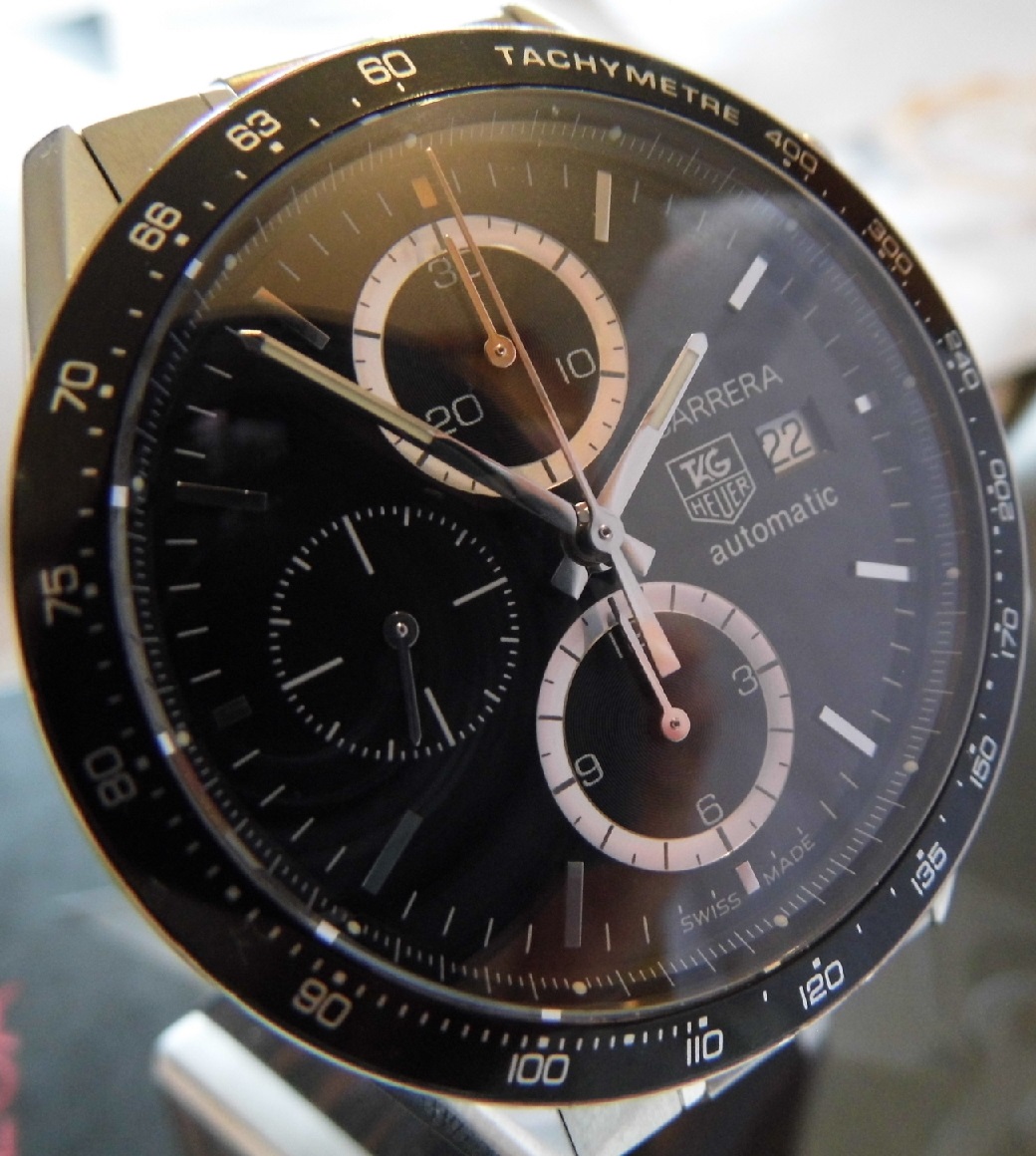 Tag Heuer Carrera Chronograph, Black Dial, Stainless Steel Bracelet