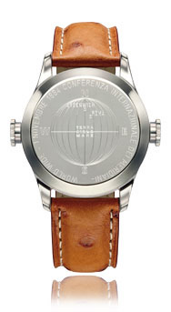 Worldwide GMT Automatic Watch, Silver Dial With Leather Strap