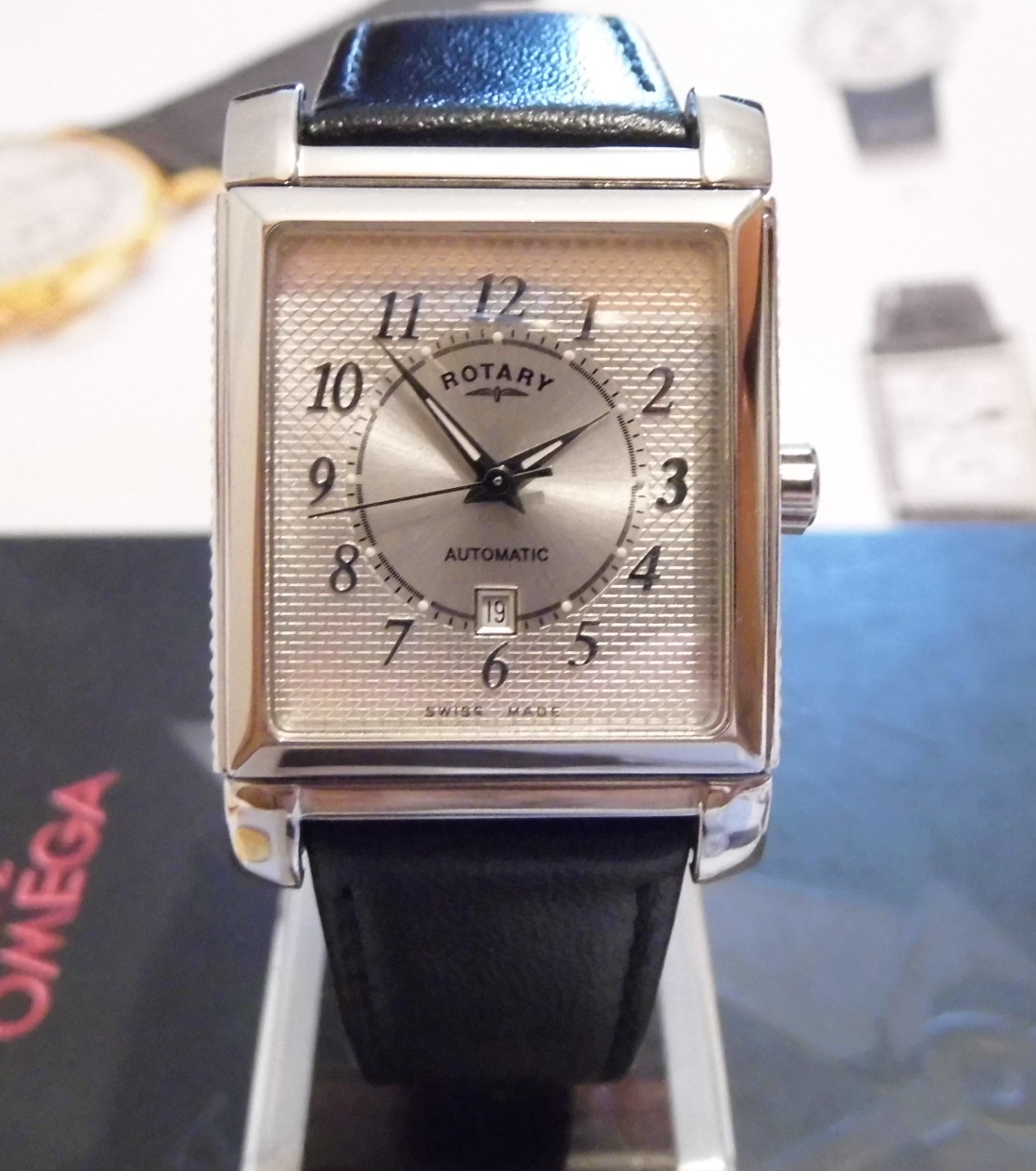 Rotary Reversible Automatic, Silver Dial, Leather Strap