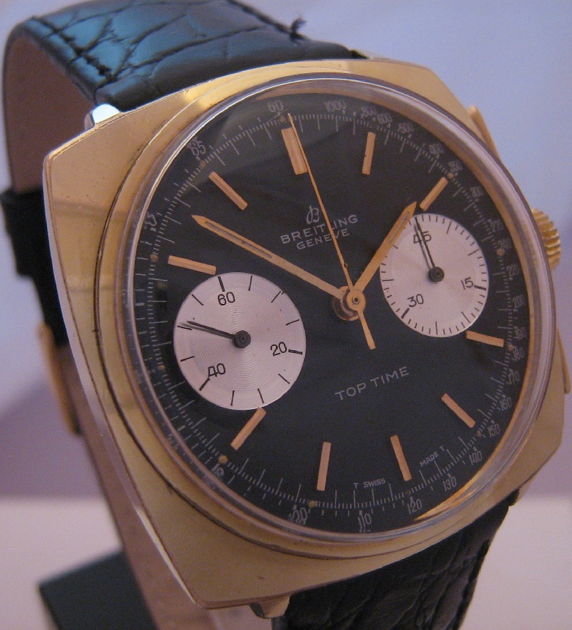 Breitling Top Time Chronograph, Black Dial, Leather Strap
