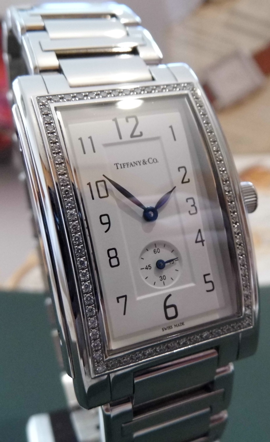 Tiffany & Co Grand Resonator Diamonds, White Dial, Steel Bracelet