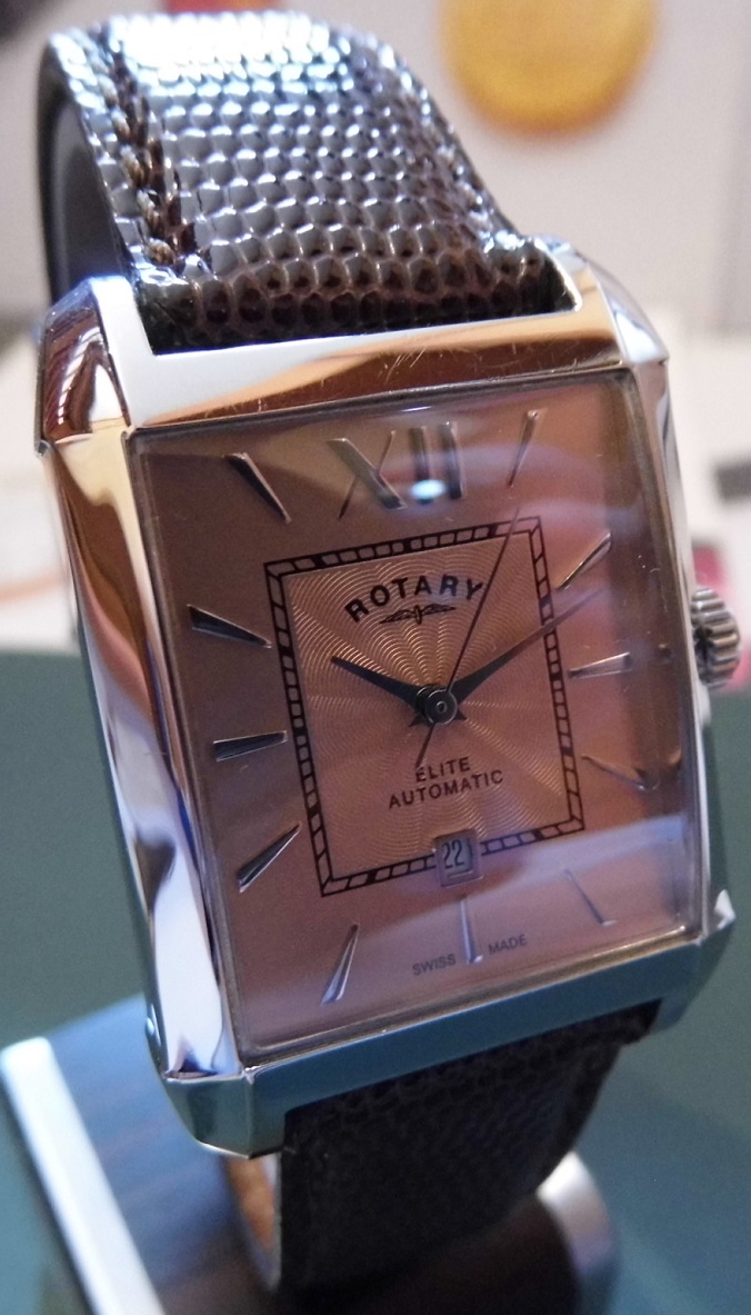 Rotary Elite Automatic, Cognac Dial, Brown Leather Strap