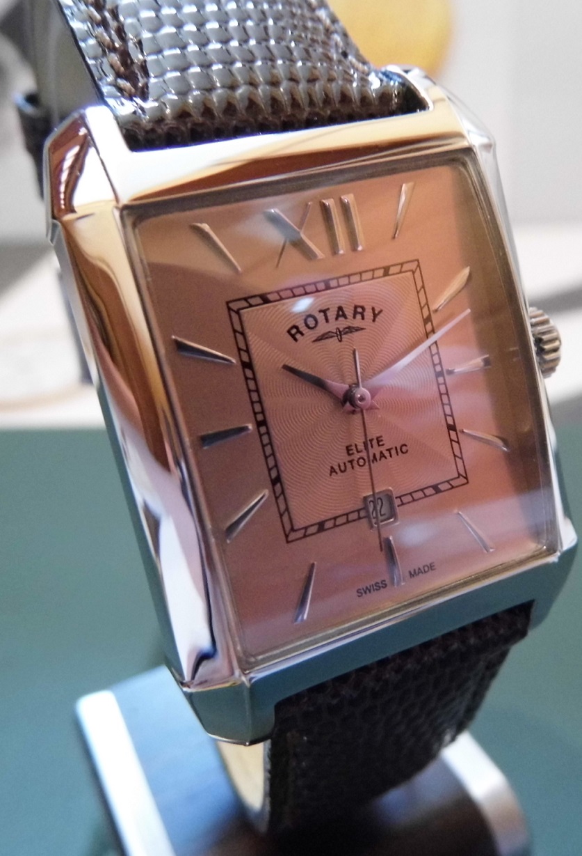 Rotary Elite Automatic, Cognac Dial, Brown Leather Strap