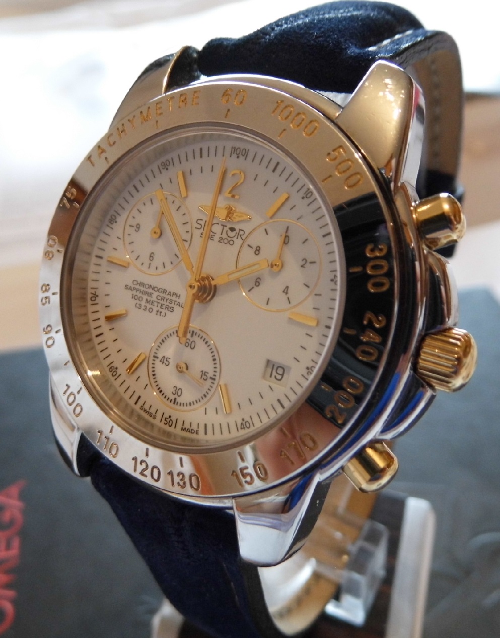 Sector SGE 200 Chronograph, White Dial, Leather Strap