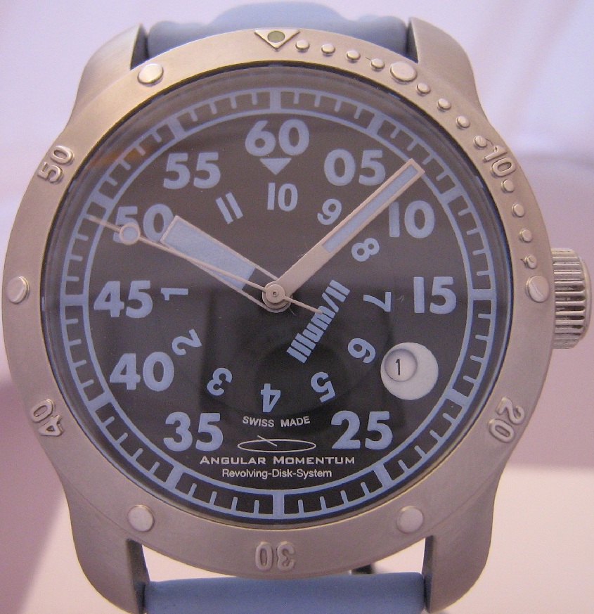 Angular Momentum Illum II Divers Watch, Black Dial With Rubber 