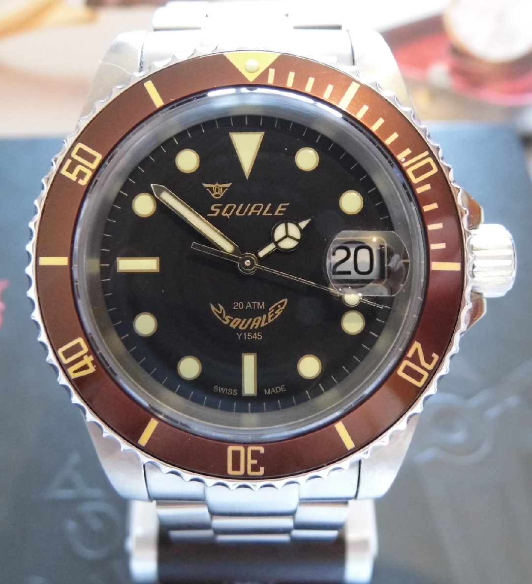 Squale 1545 Heritage, Black Dial, Steel Bracelet
