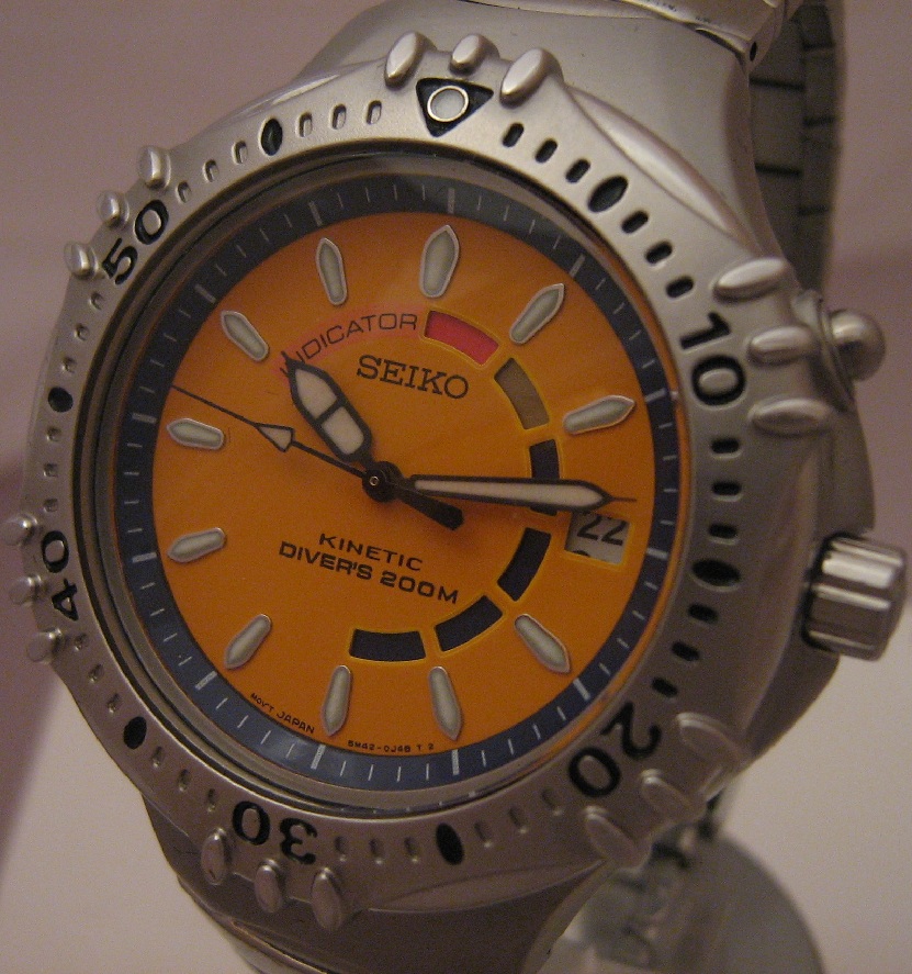 Seiko Giugiaro 200M Diver, Orange Dial, Steel Bracelet