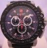 Zodiac ZMX02 Racer Chronograph, Black Dial With Rubber Strap