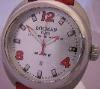 Locman Mare Titanium Watch, Silver Dial With Red Strap